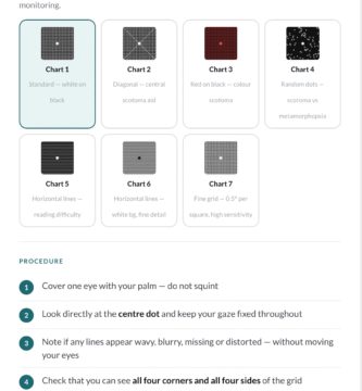 Amsler grid eye test Printable and Online